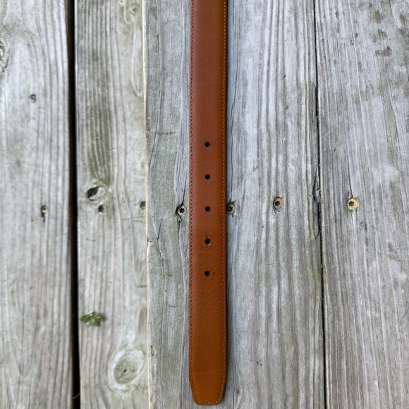 Jos A Bank Leather Belt Brown Marble Dress Business Suit 38 Brass Tone Buckle - Picture 13 of 16